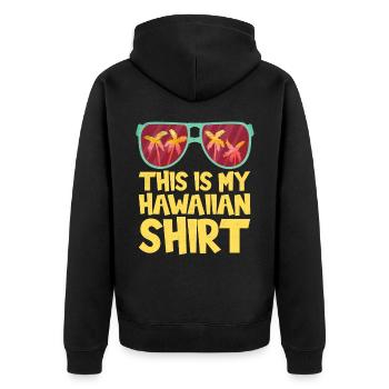 Das Ist Mein Hawaiihemd-sonnenbrillen-design Für - Unisex Premium Bio Zip Hoodie - Schwarz - Hinten - Nico (187cm)