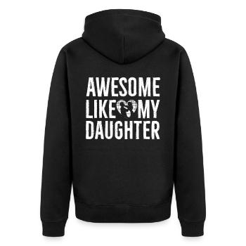 Fantastisch Wie Mein Tochterdesign Für Papa - Unisex Premium Bio Zip Hoodie - Schwarz - Hinten - Nico (187cm)
