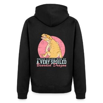Bearded Dragon Mom | Bearded Dragons Reptiles Gift - Unisex Premium Organic Zip Hoodie - black - Back - Nico (187cm)