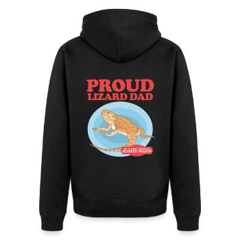 Bearded Dragon Dad Bearded Dragon Reptiles Gift - Unisex Premium Organic Zip Hoodie - black - Back - Nico (187cm)