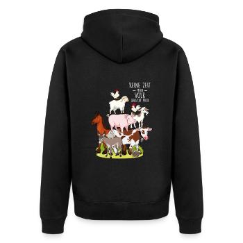Agriculteur Pas le temps que mon peuple ait besoin de moi - Veste à capuche bio Premium Unisexe - noir - Dos - Nico (187cm)