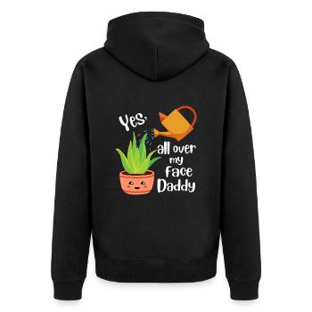 Oui partout sur mon visage Daddy Aloe Vera Plantes - Veste à capuche bio Premium Unisexe - noir - Dos - Nico (187cm)
