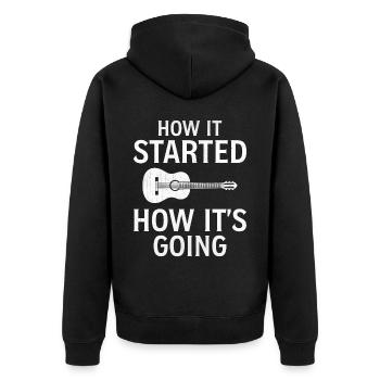 Guitar - How It Started How It's Going - Guitar Co - Unisex Premium Organic Zip Hoodie - black - Back - Nico (187cm)