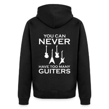 Guitar Player - You Can Never Have Too Many Guitar - Unisex Premium Organic Zip Hoodie - black - Back - Nico (187cm)