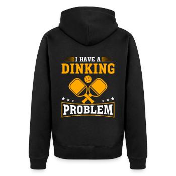 Pickleball Player Dinking Love Pickleball Retro - Unisex Premium Organic Zip Hoodie - black - Back - Nico (187cm)