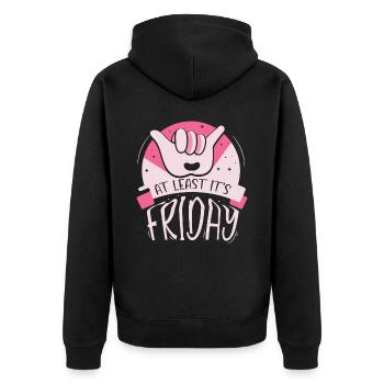 Au moins, c’est finalement sarcastique vendredi - Veste à capuche bio Premium Unisexe - noir - Dos - Nico (187cm)