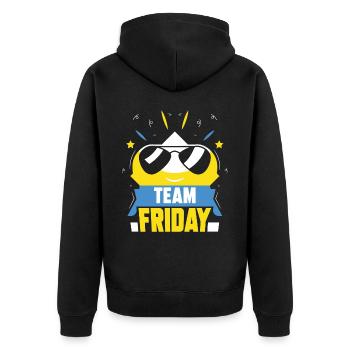 L’équipe du vendredi Humour Sarcastique enfin le week-end - Veste à capuche bio Premium Unisexe - noir - Dos - Nico (187cm)