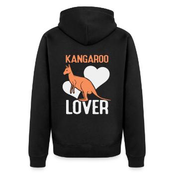 Känguru Liebhaber Australien Tier Kängurus - Unisex Premium Bio Zip Hoodie - Schwarz - Hinten - Nico (187cm)