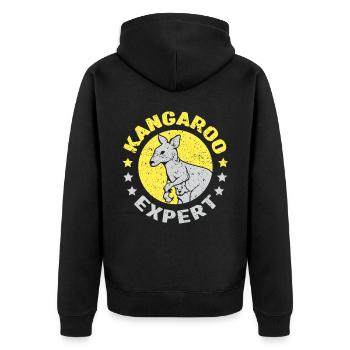 Kangaroo Expert Animal Kangaroos Lover - Unisex Premium Organic Zip Hoodie - black - Back - Nico (187cm)