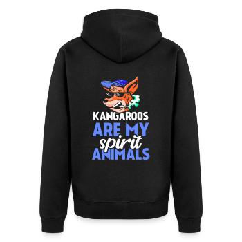 Kängurus Sind Meine Lieblingstiere Tier Känguru - Unisex Premium Bio Zip Hoodie - Schwarz - Hinten - Nico (187cm)