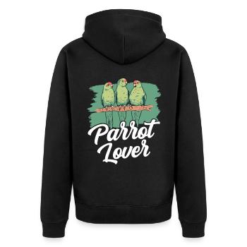 Amoureux des perroquets Mignon Animal Perroquet Pet - Veste à capuche bio Premium Unisexe - noir - Dos - Nico (187cm)