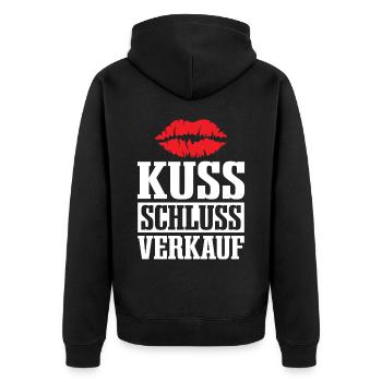 Poltern JGA Frauen Braut Junggesellenabschied - Unisex Premium Bio Zip Hoodie - Schwarz - Hinten - Nico (187cm)