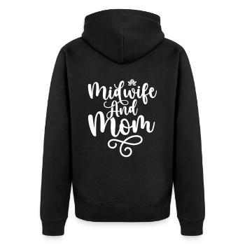 Hebamme Und Mutter Hebammen Geburtshilfe Beruf - Unisex Premium Bio Zip Hoodie - Schwarz - Hinten - Nico (187cm)