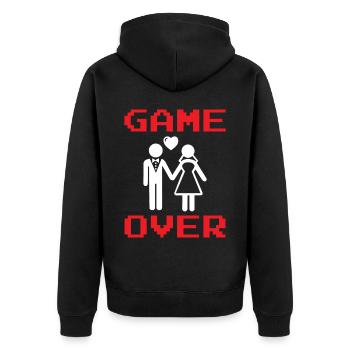 Rumbling YAA Man Groom Bachelor Party - Unisex Premium Organic Zip Hoodie - black - Back - Nico (187cm)