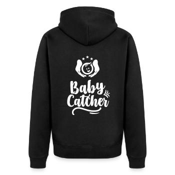 Babyfänger Hebammen Beruf Geburtshilfe Hebamme - Unisex Premium Bio Zip Hoodie - Schwarz - Hinten - Nico (187cm)