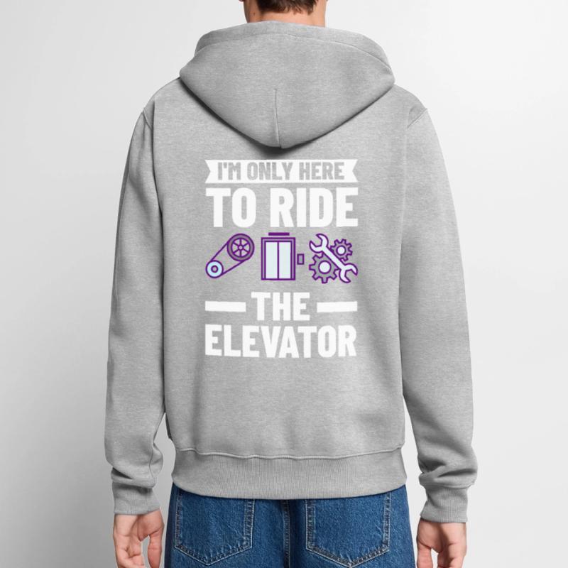 Elevator Elevator Technician Elevator Elevator Unisex Premium Organic Zip Hoodie