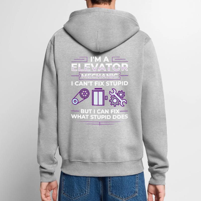 Elevator Elevator Technician Elevator Elevator Unisex Premium Organic Zip Hoodie