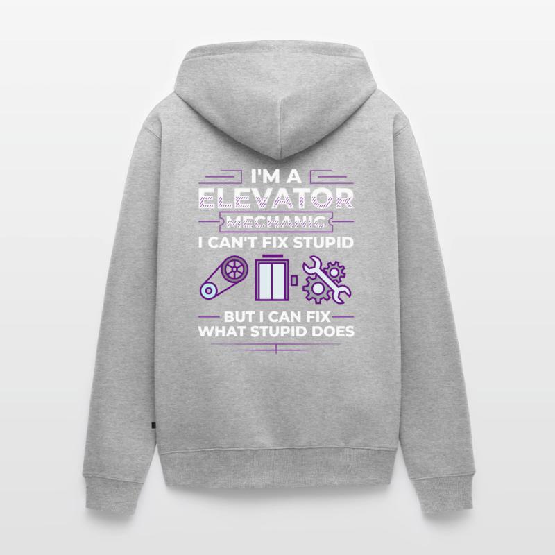 Elevator Elevator Technician Elevator Elevator Unisex Premium Organic Zip Hoodie