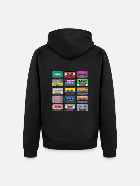 Cassette Mixtape - Unisex Premium Organic Zip Hoodie - black