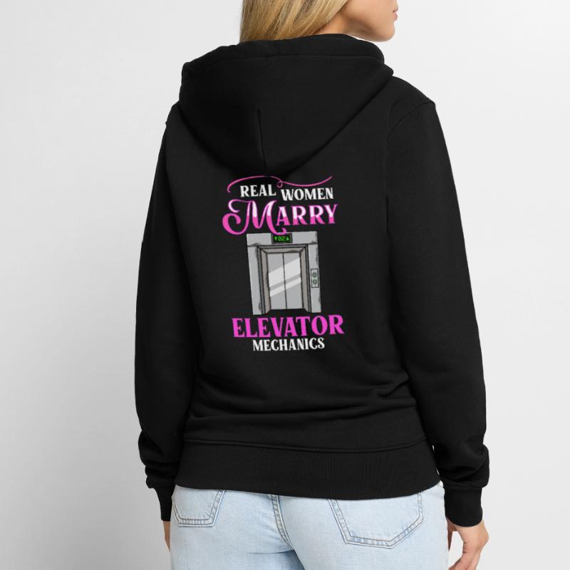 Elevator Elevator System Technician Woman Elevator Elevator Unisex Premium Organic Zip Hoodie