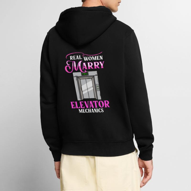 Elevator Elevator System Technician Woman Elevator Elevator Unisex Premium Organic Zip Hoodie
