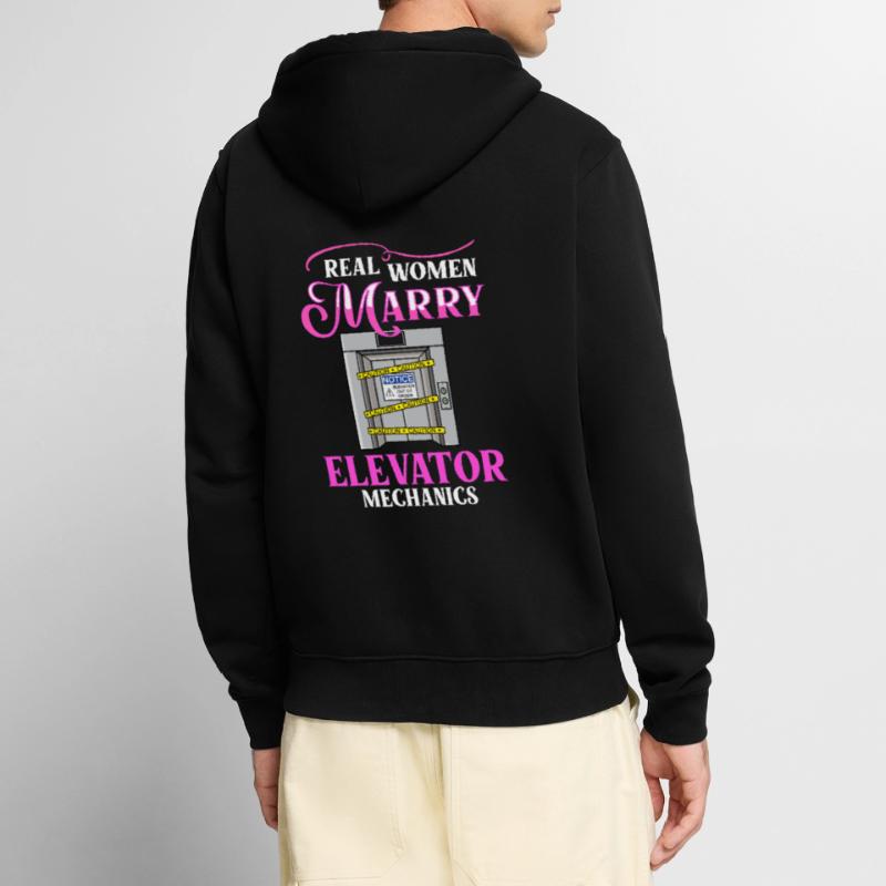Elevator Elevator System Technician Woman Elevator Elevator Unisex Premium Organic Zip Hoodie