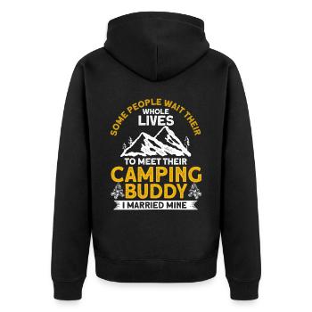 Cool Camping Buddies Gift Camping Buddy - Unisex Premium Organic Zip Hoodie - black - Back - Nico (187cm)