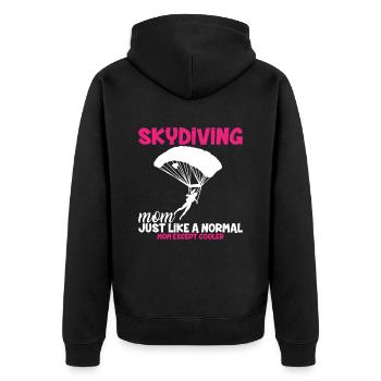 Skydiving Mom Fallschirm - Unisex Premium Bio Zip Hoodie - Schwarz - Hinten - Nico (187cm)