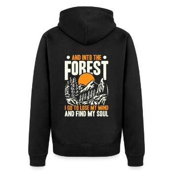 Dans la forêt, je vais perdre la tête et trouver mon - Veste à capuche bio Premium Unisexe - noir - Dos - Nico (187cm)