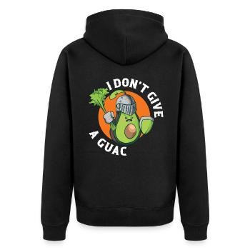 I Dont Give A Guac Vegan Geschenk - Unisex Premium Bio Zip Hoodie - Schwarz - Hinten - Nico (187cm)