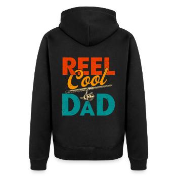 Reel Cool Dad Fishing Father - Veste à capuche bio Premium Unisexe - noir - Dos - Nico (187cm)