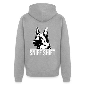 Polizeibeamter Polizeihund - Unisex Premium Bio Zip Hoodie - Grau meliert - Hinten - Nico (187cm)