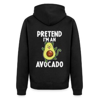 Pretend Im An Avocado Avocado Geschenk - Unisex Premium Bio Zip Hoodie - Schwarz - Hinten - Nico (187cm)