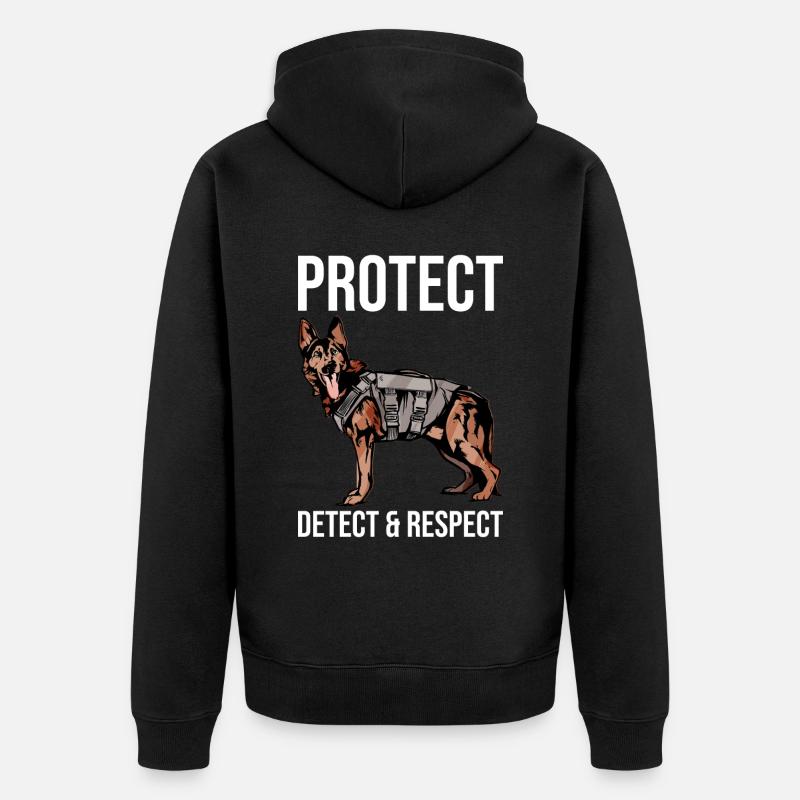 Policier Chien policier - Veste à capuche bio Premium Unisexe - noir