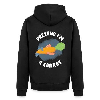 Pretend im A Carrot Carrot Gift - Veste à capuche bio Premium Unisexe - noir - Dos - Nico (187cm)