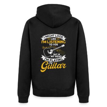 I might look like in listening to you guitar - Unisex Premium Organic Zip Hoodie - black - Back - Nico (187cm)