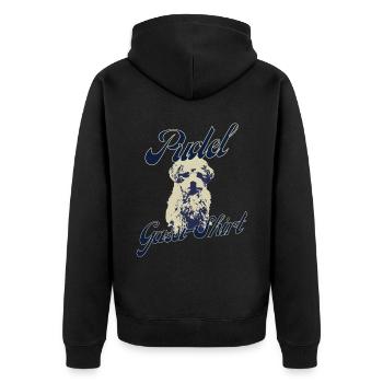 Pudel Gassi-Shirt Hundemotiv Vintage Hund - Unisex Premium Bio Zip Hoodie - Schwarz - Hinten - Nico (187cm)