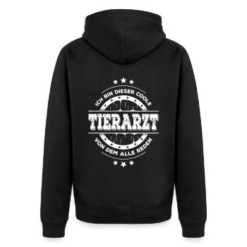 Tierarzt Kollegen Geburtstag Tiermedizin Geschenk - Unisex Premium Bio Zip Hoodie - Schwarz - Hinten - Nico (187cm)