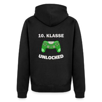 10. Klasse Gamer Deko Zocker Schule Kind Geschenk - Unisex Premium Bio Zip Hoodie - Schwarz - Hinten - Nico (187cm)