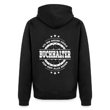 Buchhalter Geburtstag Buchhaltung Geschenk - Unisex Premium Bio Zip Hoodie - Schwarz - Hinten - Nico (187cm)