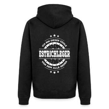 Estrichleger Kollegen Geburtstag Rohbau Geschenk - Unisex Premium Bio Zip Hoodie - Schwarz - Hinten - Nico (187cm)