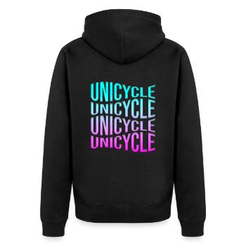 Unicycle - Unisex Premium Organic Zip Hoodie - black - Back - Nico (187cm)