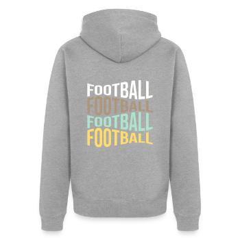 football - Unisex Premium Bio Zip Hoodie - Grau meliert - Hinten - Nico (187cm)
