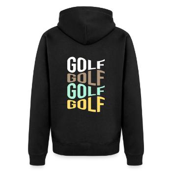 gulf - Unisex Premium Organic Zip Hoodie - black - Back - Nico (187cm)