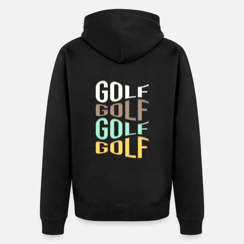 golf - Unisex Premium Bio Zip Hoodie - Schwarz