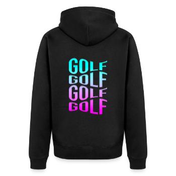 gulf - Unisex Premium Organic Zip Hoodie - black - Back - Nico (187cm)