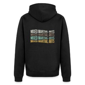 mma - Unisex Premium Bio Zip Hoodie - Schwarz - Hinten - Nico (187cm)