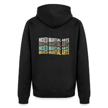 mma - Unisex Premium Bio Zip Hoodie - Schwarz - Hinten - Nico (187cm)
