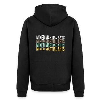 mma - Unisex Premium Bio Zip Hoodie - Schwarz - Hinten - Nico (187cm)