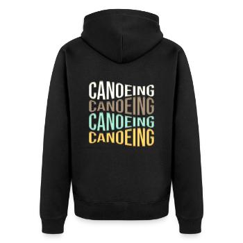 Kanusport - Unisex Premium Bio Zip Hoodie - Schwarz - Hinten - Nico (187cm)